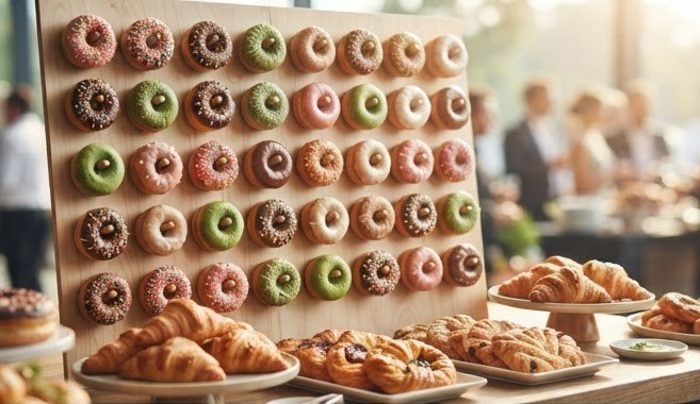 Bijou donut wall and pastry display