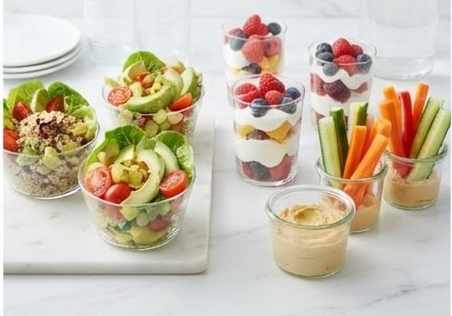 Bijou fresh and light salad cups