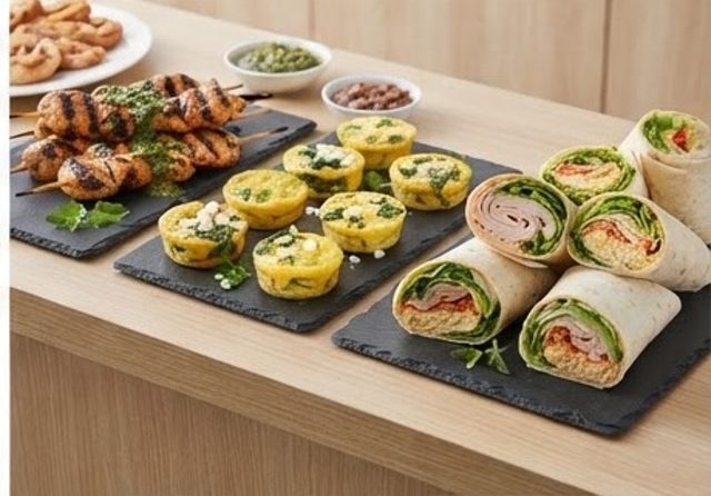 Bijou high-protein picks: skewers, egg bites and wraps